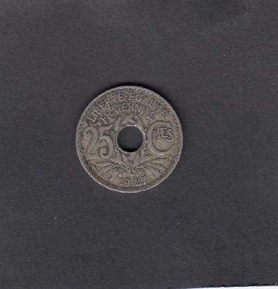 Beschrijving: 25 Centimes HOLE